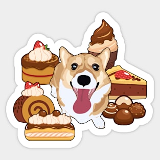 Chocolate Desserts Corgi Sticker